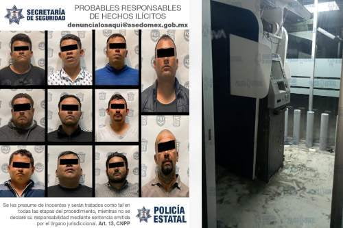 11 sujetos pretendían robar cajero automático en Chimalhuacán, a mazazos